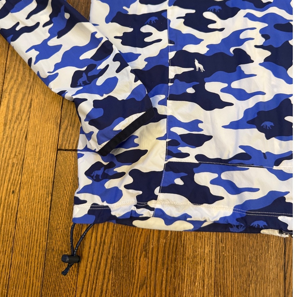 Greyson Clothiers Mens Blue Wolf Camo Full Zip Golf Jacket Small Mock Neck - Picture 8 of 8